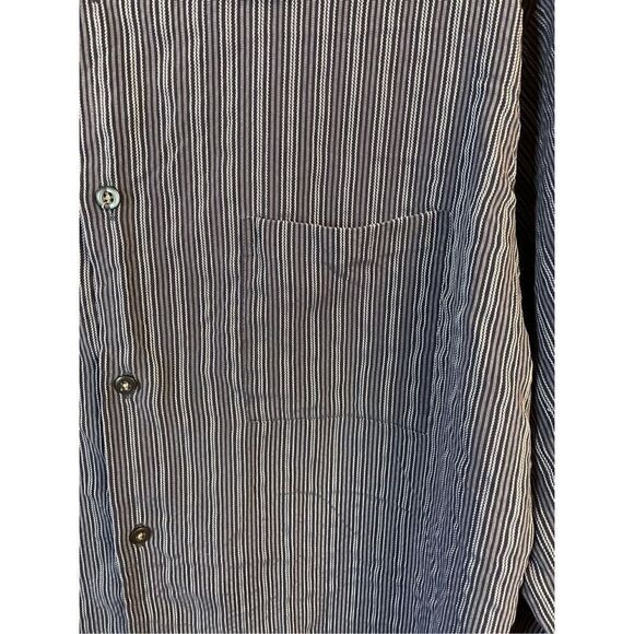 Alfani Button Up Shirt Men's Large Striped Long Sleeve (2683) - Picture 2 of 5